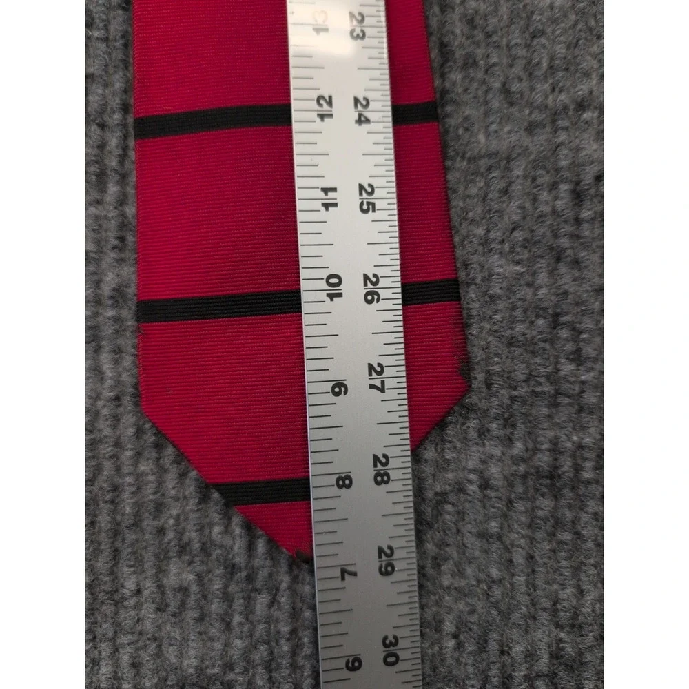 Vintage Brooks Brothers Makers Silk Tie Red W/ Black Stripe Made in USA